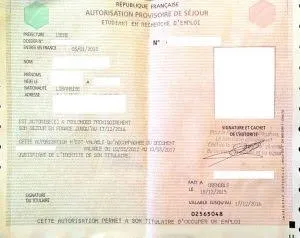 autorisation provisoire de séjour